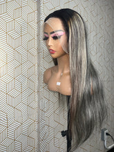Load image into Gallery viewer, Black/blonde highlight Lace Frontal Wig
